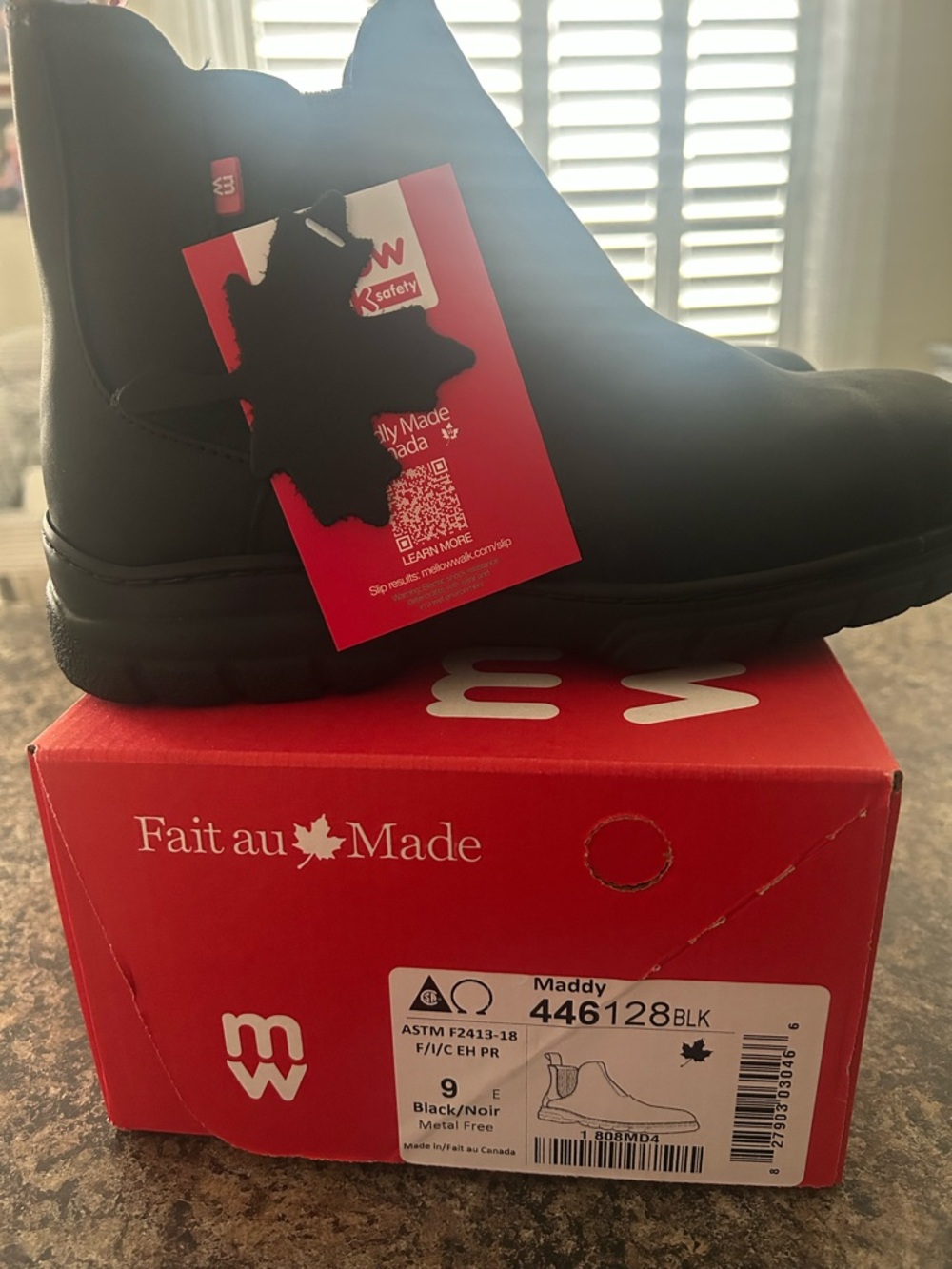 Maddy Black Ankle Boots - Women's Safety Booties - New and unworn